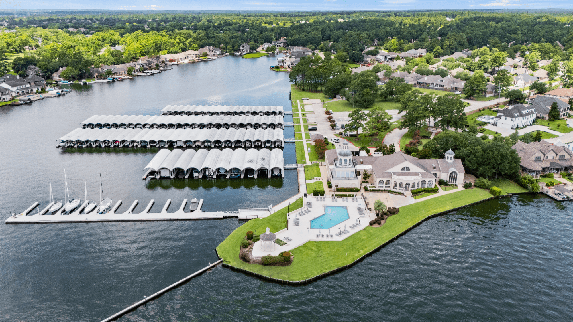 The Bentwater Yacht Club, pool, and marina