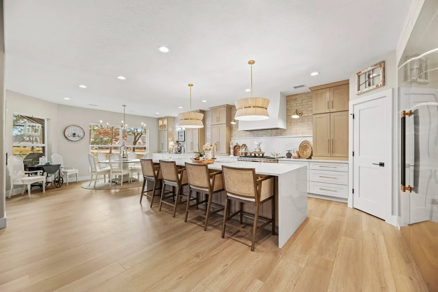 Open-concept island kitchen